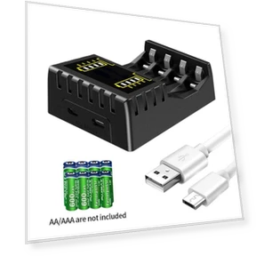 4 Slot Smart Charger for AAA/AA Batteries — Chargers, Yeetian
