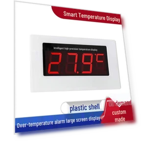 Large LED Digital Thermometer with Smart Temperature and Humidity Alert — Home Climate Control, Discount Domain