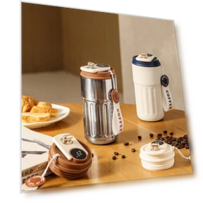 Smart Display Vacuum Thermos — Travel Drinkware, Men Trendy Clothing