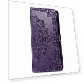 Anti-Scratch Phone Cover Emboss Mandala Flower Leather Wallet Case — Phone Accessories, Smartwatch 2025
