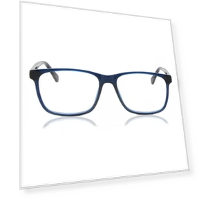 Square Glossy Dark Blue Eyeglasses — Reading Glasses, SmartBuy Collection