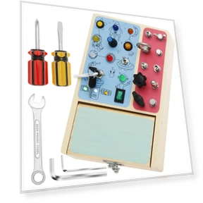 Wooden Montessori LED Switch Board — Infant & Early Childhood Playthings, Toys-Glory Fourall