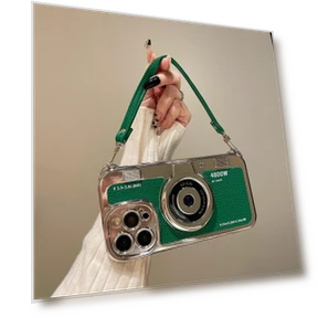 Camera Shaped Electroplating TPU Phone Cover with Wrist Strap — Phone Accessories, Smartwatch 2025