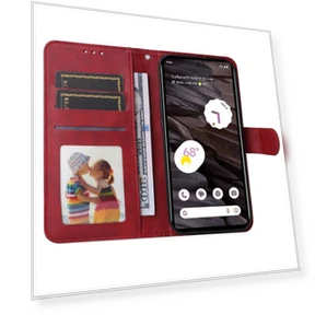Cell Phone Cover Calf Texture PU Leather Wallet Stand Case with Strap — Phone Accessories, Smartwatch 2025