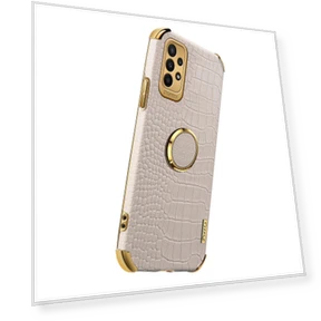Crocodile Texture Electroplating Phone Case with Ring Kickstand — Phone Accessories, Smartwatch 2025