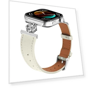Genuine Cow Leather Flower Decor Adjustable Strap — Bands, Smartwatch 2025