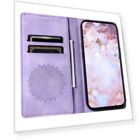 Imprinted Mandala Leather Magnetic Closure Phone Cover — Basic Cases, Smartwatch 2025