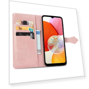 Stand Embossed Mandala Pattern PU Leather Wallet Cover with Strap — Phone Accessories, Smartwatch 2025