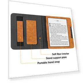 Tablet Case Auto Wake/Sleep PU Leather E-Reader Cover with Hand Strap, Kickstand — Protective Cases, Smartwatch 2025