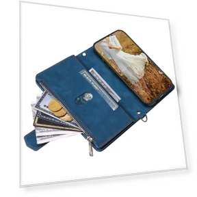 Wallet Rhombus Texture Case with Zipper Pocket — Flip Cases, Smartwatch 2025