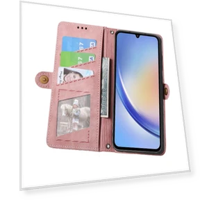 Zipper Wallet Case Geometry Lines Leather Phone Cover with Strap — Basic Cases, Smartwatch 2025