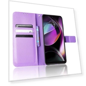 Diamond Texture Mobile Phone Stand PU Leather Phone Case Wallet Shell with Strap — Basic Cases, Smartwatch 2025