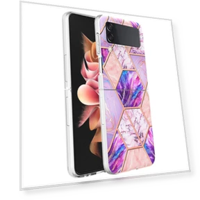 Splicing IMD Marble Pattern Electroplated TPU Back Cover — Flip Cases, Smartwatch 2025