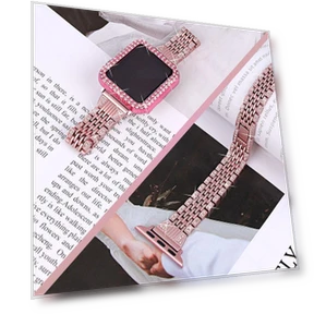 Stainless Steel Smart Watch Strap with Rhinestone Watch Case Protector — Bands, Smartwatch 2025