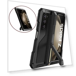 Aluminium Alloy+Silicone Phone Kickstand Case with PET Screen Protector — Phone Accessories, Smartwatch 2025