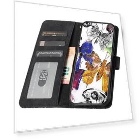 Butterfly Design Flip Wallet Leather Phone Cover — Flip Cases, Smartwatch 2025