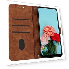 Imprinted Lines Leather Phone Cover with Folding Stand — Phone Accessories, Samrtwatch Bands Straps