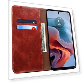 Leather Stand Magnetic Closing Phone Wallet Cover — Flip Cases, Smartwatch 2025