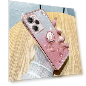 Shockproof Case with Rhinestone Flower & Kickstand — Phone Accessories, KADEM