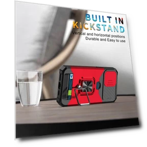 Slide Camera Lens Cover Card Slot Feature Case with Kickstand — Phone Accessories, Smartwatch 2025