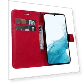 Solid Color Leather Mobile Cover Wallet Stand with Strap — Phone Accessories, Smartwatch 2025