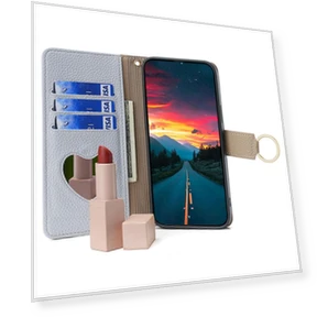 Zipper Wallet Leather Phone Cover with Mirror Design — Flip Cases, Smartwatch 2025
