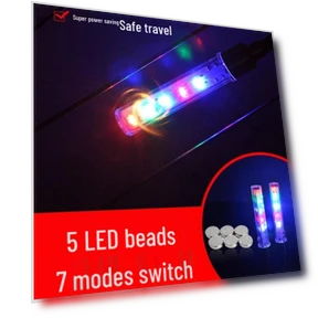 5-LED Vibration Sensor Valve Lights — Bike Valve Protectors, OmniShop