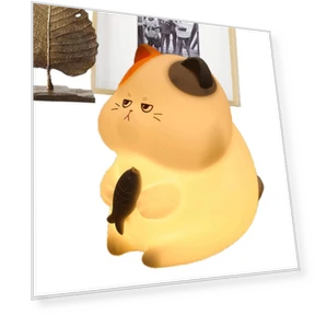 Fun Touch Lamp in Shape of Cat and Fish — Kids' Lamps, TOP-MALL-001