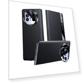Leather Mobile Phone Case with Lens Bracket — Phone Accessories, Huawei