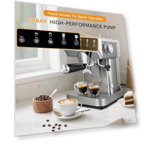 Stainless Steel Espresso Coffee Machine with Milk Frother — Coffee & Espresso Combos, ChefAidPower