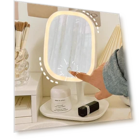 Rotating LED Cosmetic Mirror — Handheld, Moun