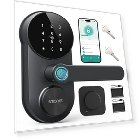 Smart WiFi Door Lock with Handle — Smart Home Security, SMONET