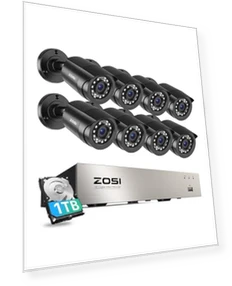 8CH Security Camera System Outdoor with 1TB Hard Drive — Security Cameras, ZOSI