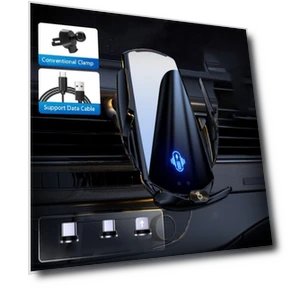 Wireless Car Charger with Automatic Touch Clamp — Dashboard Installation Kits, Optimized General