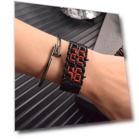 LED Watch with Steel Band — Timepieces, Lava