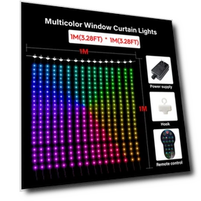 Smart RGB Window Curtain Fairy Lights — String Lights, Lntelligent Living Hall