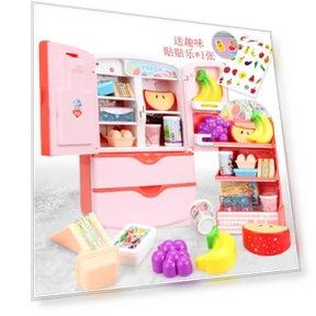 Toy Refrigerator with Double Door Touch Induction — Real-Food Appliances, Plastic Toys