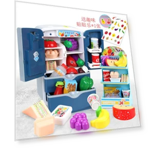 Toy Refrigerator with Double Door Touch Induction — Real-Food Appliances, Plastic Toys