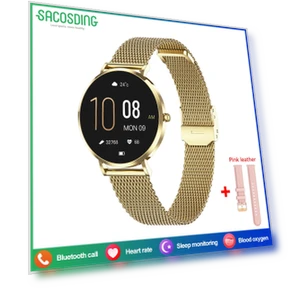 Ultra-Thin Fashionable Women's Smartwatch with AMOLED Display and Health Monitor — Wearable Accessories, SACOSDING