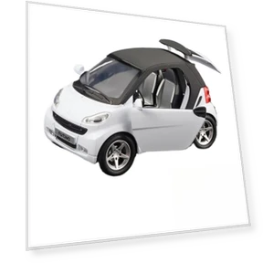 Simulation Benz Smart Alloy Model Car — Miniature Rides & Collectibles, Fourall-Model Cars