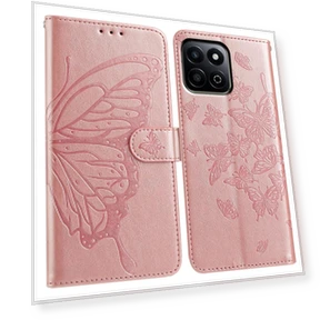Butterfly Imprinted Wallet Stand Flip Phone Cover with Strap — Flip Cases, Smartwatch 2025