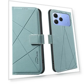 Geometry Imprinted Leather Phone Cover — Flip Cases, Smartwatch 2025