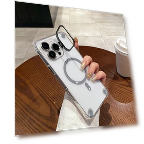 Magnetic Clear Case Shockproof Hybrid Phone Shell with Camera Lens Frame Kickstand — Phone Accessories, Smartwatch 2025