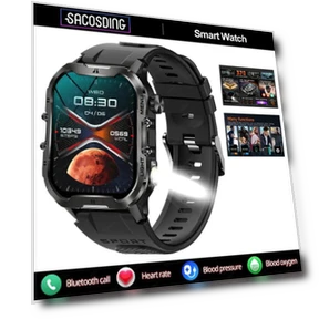 Military Smartwatch with LED Flashlight — Smartwatches, SACOSDING