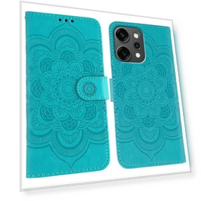 PU Leather Mandala Imprinted Design Wallet Phone Cover with Wrist Strap — Phone Accessories, Smartwatch 2025