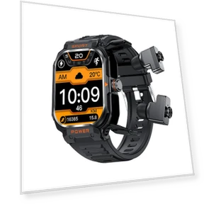 Smart Watch with Bluetooth Earbuds — Wearable Accessories, Rainbuvvy