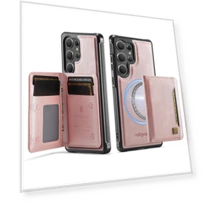 Vintage Leather Back Cover with Magnetic Detachable Card Bag — Bumpers, Smartwatch 2025