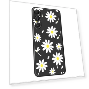 White Daisy Pattern Printing Straight Edge TPU Phone Back Cover — Back Covers, Smartwatch 2025