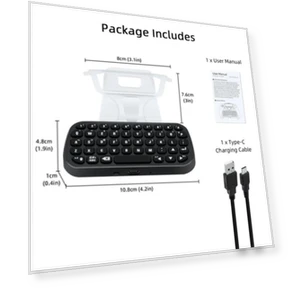 Wireless Bluetooth Mini Keyboard for PS5 Controller — Gaming Keyboards, FourAll