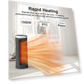 Electric Space Heater with Thermostat and Remote — Portable Heating Solutions, WINHL